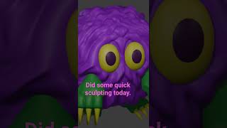 A 1 hr sculpt today. trying my hand at Kuriboh #3d #blender #kuriboh #yugioh #new #1hr