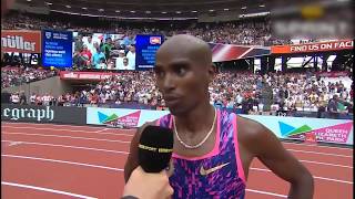 Mo Farah Win Mens 3000m Final  London Diamond League 2017