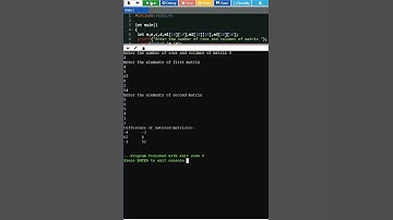 subtraction of two matrix in c #shorts