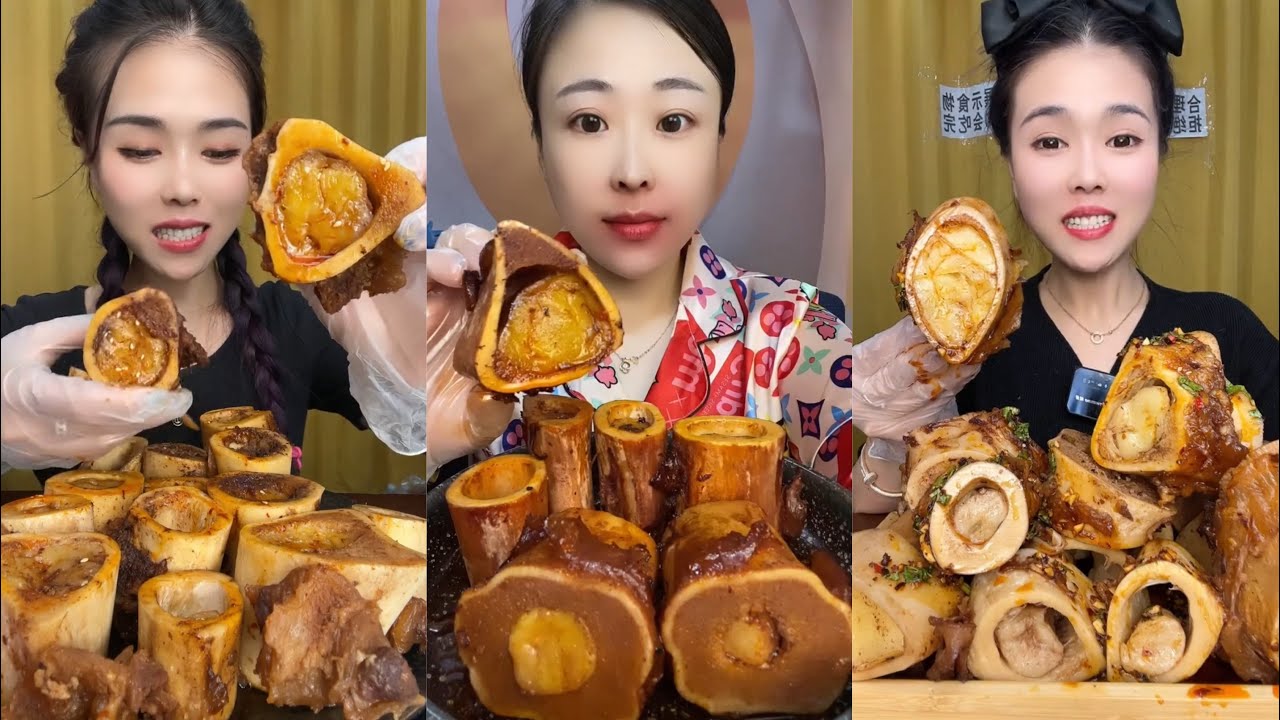 MUKBANG beef bone marrow ASMR  - The best of delicious Slime food #569