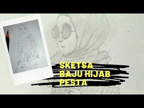  Sketsa Baju Hijab  Pesta 1 YouTube