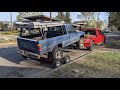 2 year old tow truck operator hauls a pickup away!