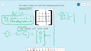 Cracking the GRE Math Subject Test - Linear Algebra #9 (Easy+)
