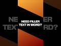 MS Word Text Filler