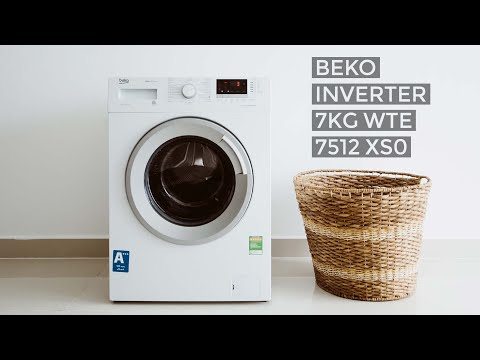 Trên tay máy giặt Beko Inverter 7kg WTE 7512 XS0