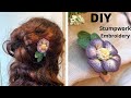 Embroidered Flower Hair Clip - Stumpwork Embroidery Tutorial - How to make DIY 3D Hair Accessories