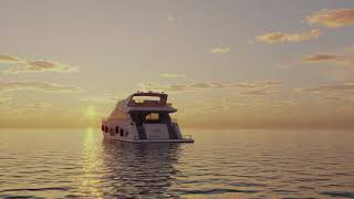 Yacht on ocean - 3ds Max  - animation Vray Clouds-part01