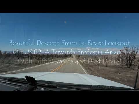 Beautiful Drive From Le Fevre Overlook Towards Fredonia AZ On US89-A w/ Tumbleweeds and Dust Devils