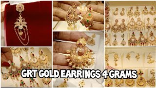 4 Grams GRT Light Weight Earrings | Gold Chandbali Antique Earrings Impon Gold Designs | Fancy  wear screenshot 5