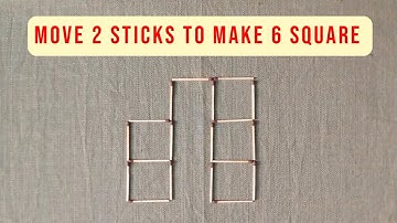 Matchstick Puzzle || Move 2 Sticks to Make 6 Square #viral#puzzles#puzzlezone#youtubevideos