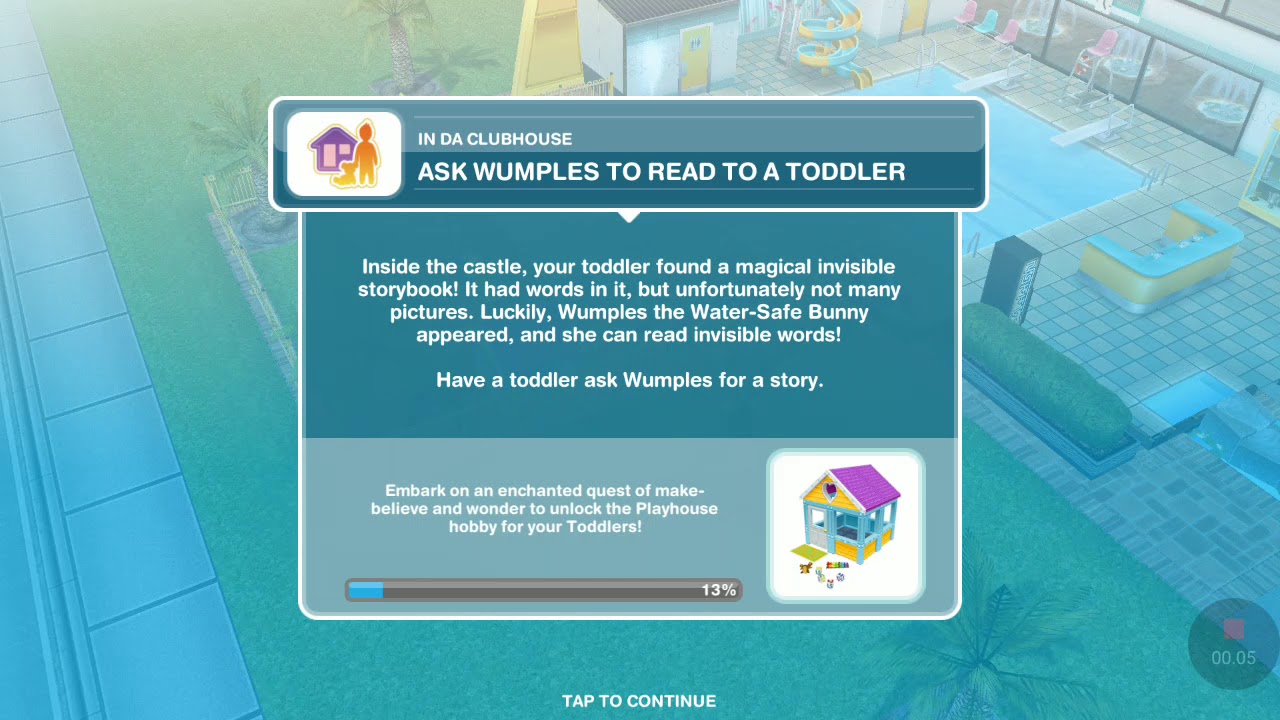 SIMS FreePlay IN DA CLUBHOUSE Ask Wumples To Read to a Toddler
