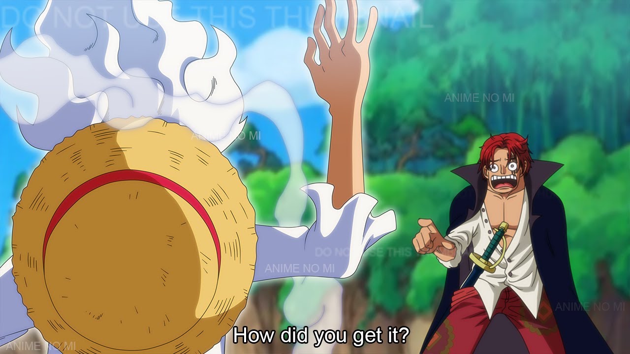 Shanks' Reaction to Seeing Luffy's Gear 5 Sun God Transformation