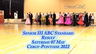 8è Coupe de Cergy-Pontoise - Senior III ABC Standard Result - 7th May 2022 - Danse Sportive