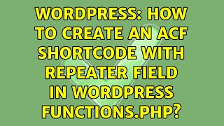 Wordpress: How to create an ACF shortcode with Repeater Field in WordPress functions.php?
