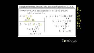 Using Parentheses, Brackets and Braces in Expressions (Example): 5.OA.A.1
