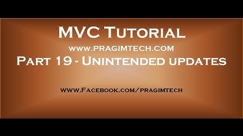 Part 19  Unintended updates in mvc