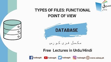 Types of Files: Functional Point of View, Computer Science Lecture | Sabaq.pk