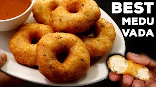बादल जैसे हलके मेदू वडा बनाने का तरीका - super light medu sambar vada - cookingshooking