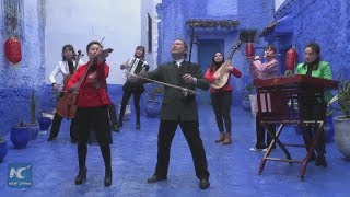 Chinese musicians play flash mob in Morocco's 