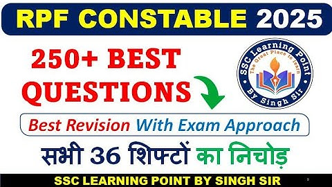 RPF CONSTABLE 2025 Best 250+ Maths Questions Solved  by Singh Sir || #railwayexam