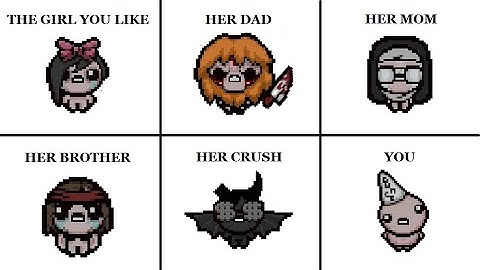 The Binding of Isaac characters be like