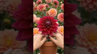 How Dahlias Grow: Satisfying Flower Bloom Timelapse 🌺🌿 #Gardening #Shorts
