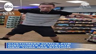 Customers dance for discounts at NY gas station