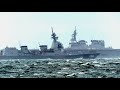 暴風のなか艦船13隻が白波け立て往来する浦賀水道