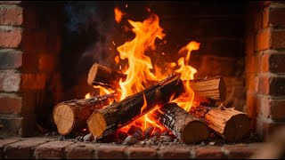 Cozy Winter Fireplace 4K ❄️ Soothing Crackling Fire for Sleep