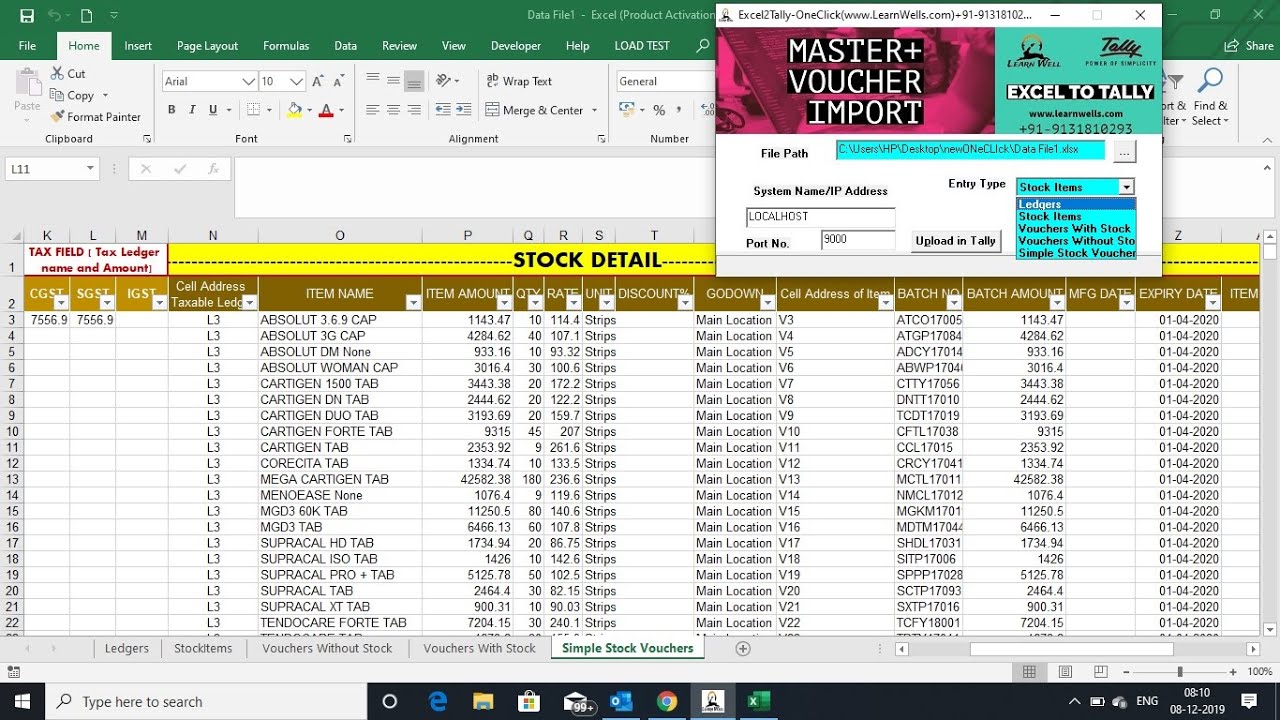 Free Excel To Tally Import Data From Excel To Tally Erp 9 Download