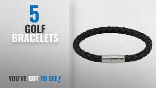 Top 10 Golf Bracelets [2018]: Hosaire Elegant Classic Style Women's Men's Black Leather Bracelet