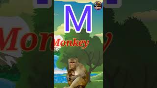 M for Monkey | English alphabets | English Alphabet For Nursery #shorts #kidsvideo #mformonkey