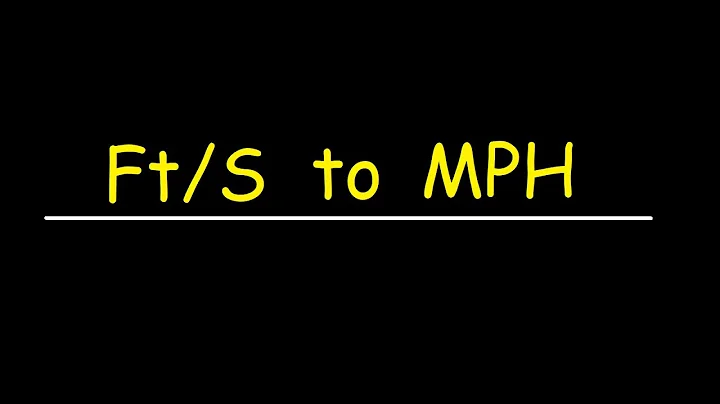 How To Convert Feet Per Second To Miles Per Hour