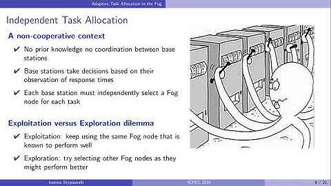 Performance Evaluation of Some Adaptive Task Allocation Algorithms for Fog Networks
