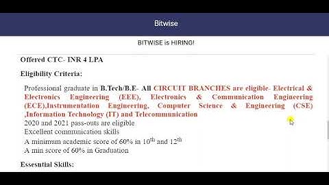 Bitwise off campus drive 2021|off campus drive 2021