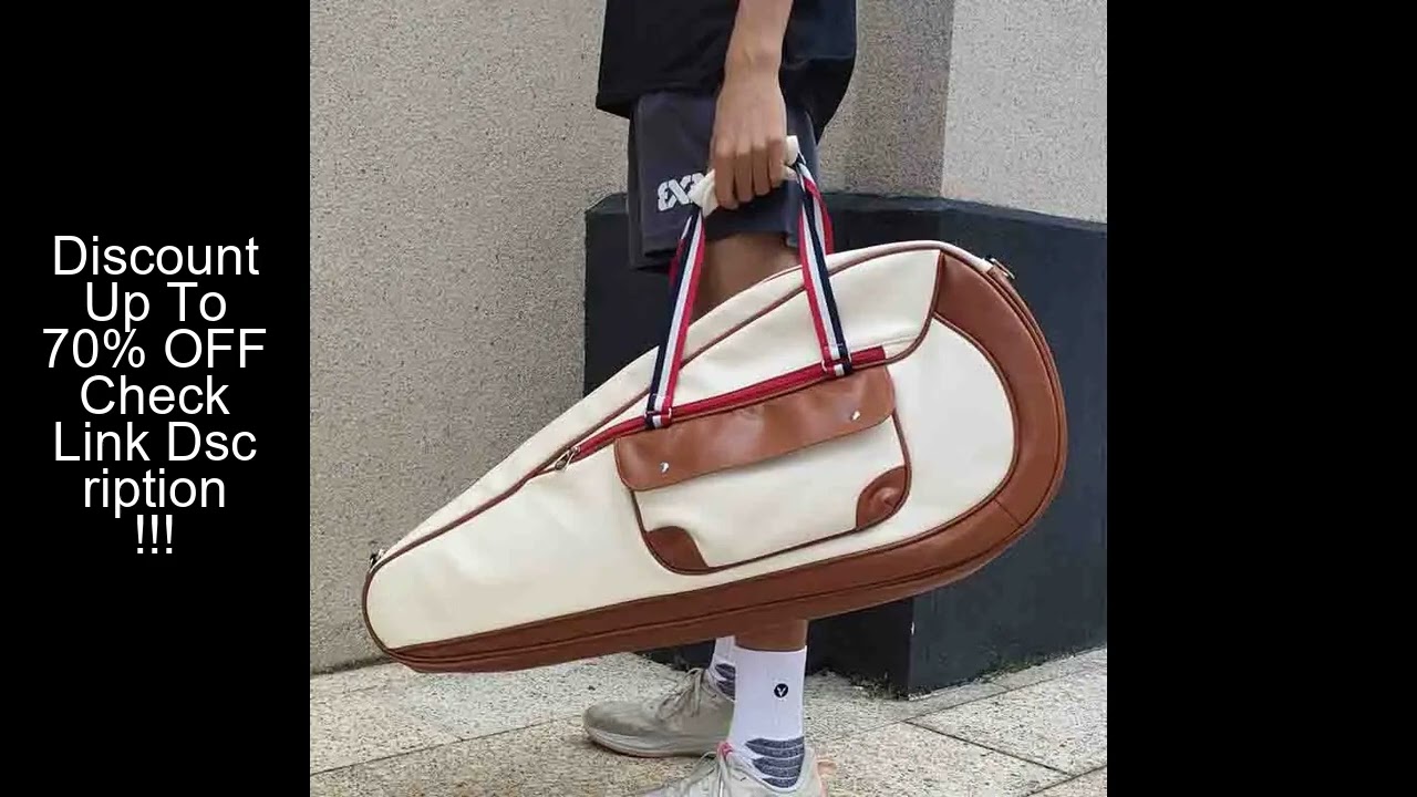 Adults Men Women Tennis Racquet Bag Portable PU Leather Squash Badminton Tennis Racket Bag Large Cap