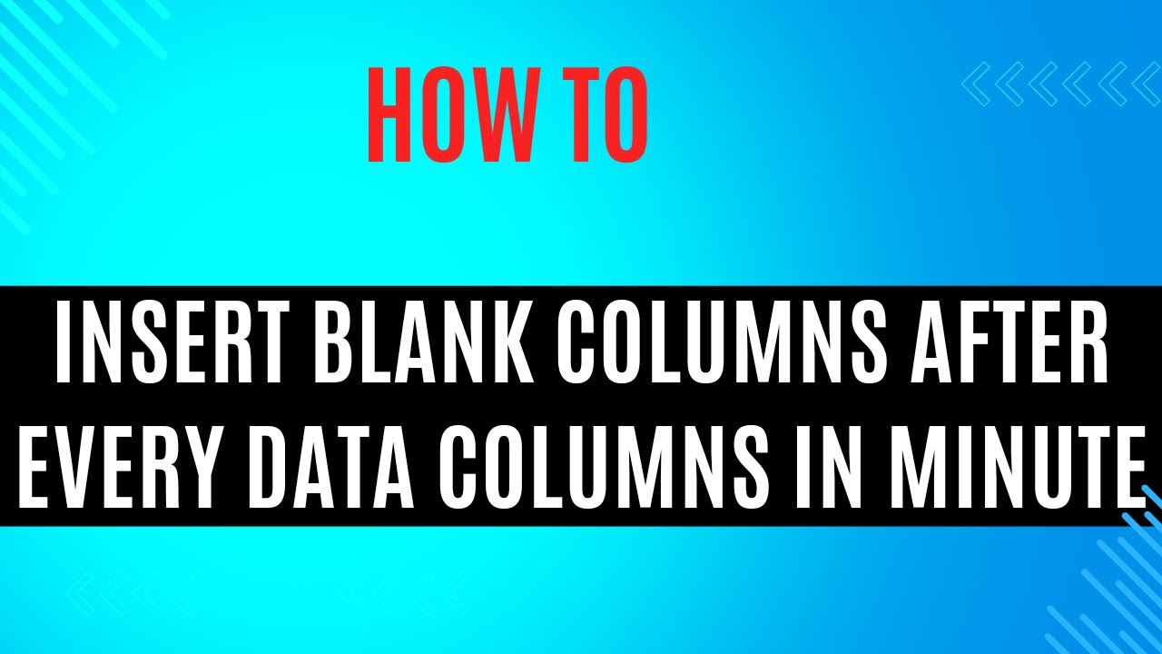 Inserting Blank Column After Every Data Column in MS excel |Urdu ...