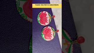 Hand-Painted Lotus Earrings 🌸✨ | Handmade Jewelry Shorts #shorts