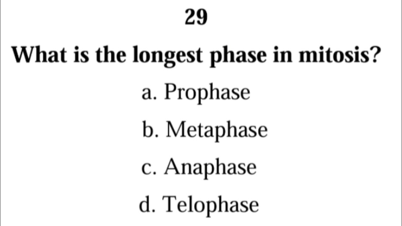 Understand MITOSIS with these 30 MCQS and answers