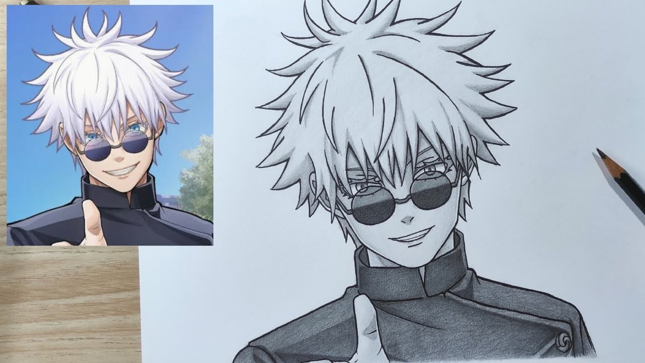 How to draw Satoru Gojo || drawing anime tutorial - YouTube