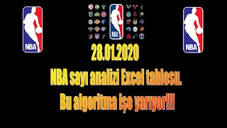 28.01.2020 İddaa analizi ve banko tahminler NBA. (NBA maçlarının Excel analizi.) 21 ÖNERİ TUTTU!! screenshot 1