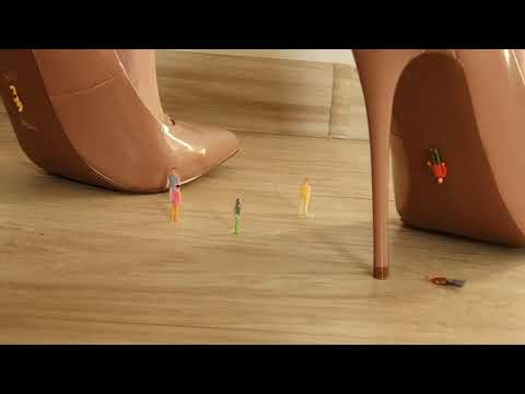 Giantess Crushes Tiny People with Nude High Heels Close up Preview