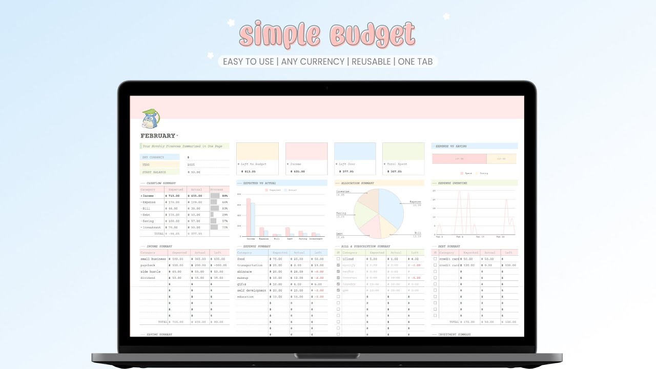 SIMPLE BUDGETING TUTORIAL - YouTube