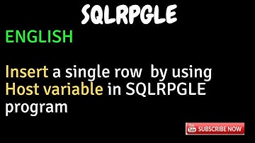 IBM i, AS400 Tutorial, iSeries, System i, DB2-Insert a single row by using Host variable in SQLRPGLE