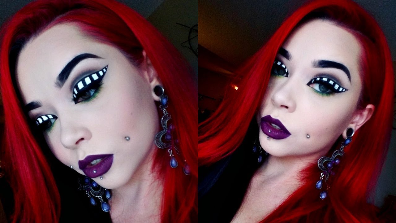 Sandworm Eye Tutorial GLAM-O-WEEN: Beetlejuice\Sandworm Striped Eyeliner - YouTube