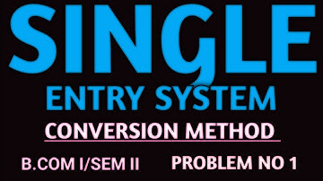 singal entry system conversion Method|B.com part 1 sem II|financial accounting @eduaccountancy