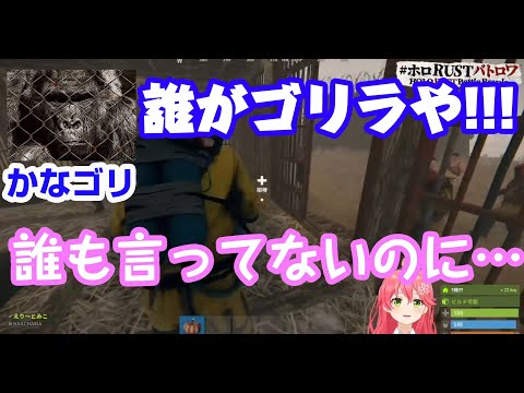 【#ホロRUSTバトロワ】誰も言ってないのに『ゴリラ』という言葉に過剰反応するかなたにツボるさくらみこ【RUST / さくらみこ / 天音かなた / ホロライブ切り抜き】