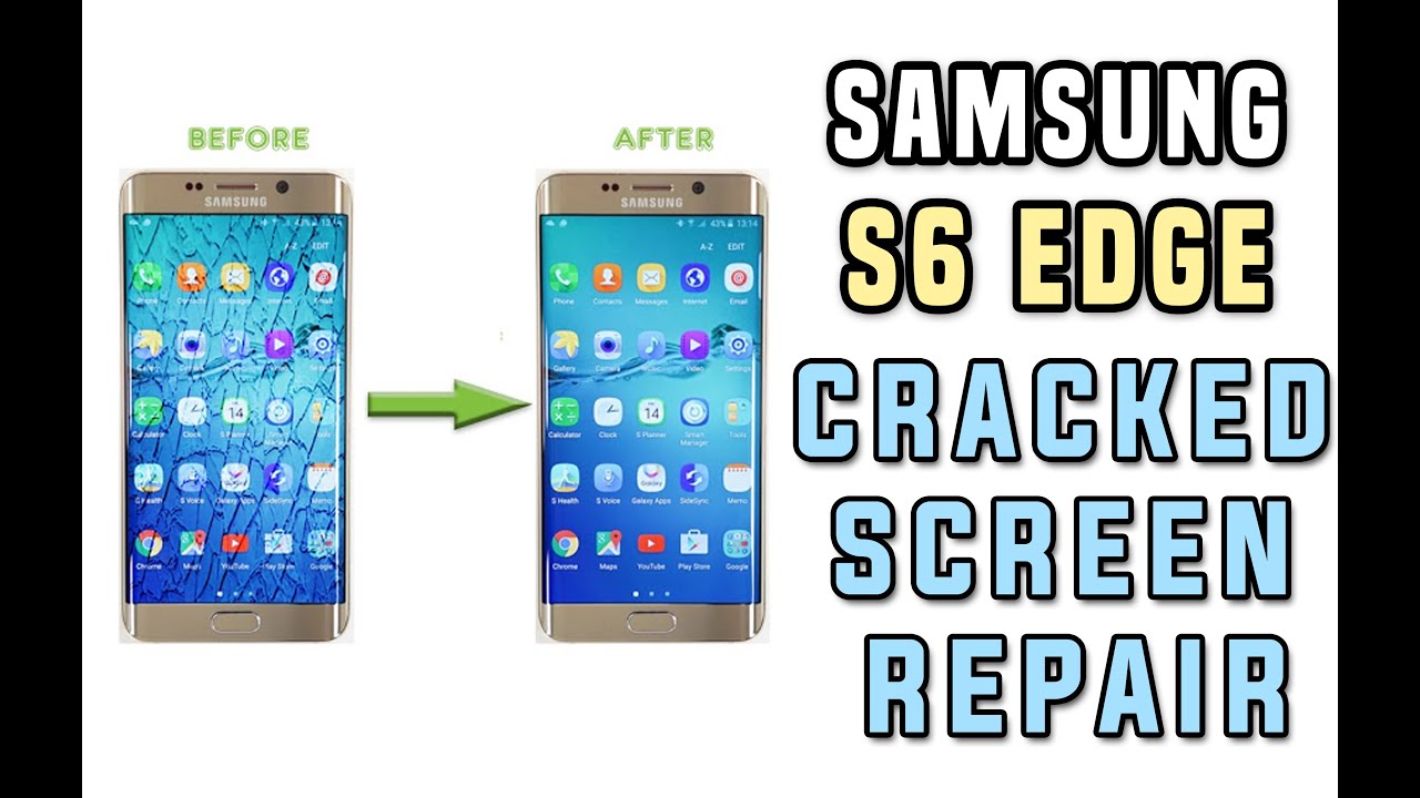 View of samsung s6 edge cracked screen repair(front glass replacement without ...
