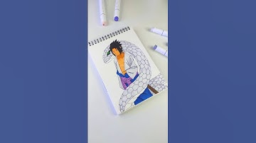 Drawing Sasuke from Naruto Shippuden with Ohuhu Alcohol marker || DrawWithObito || #anime #sasuke