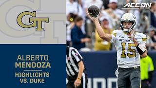 Georgia Tech QB Alberto Mendoza Highlights vs. Duke